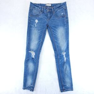 Free People Jeans Women's Size 25 Skinny Distressed Medium Wash Stretch